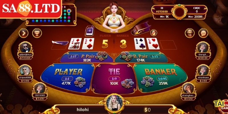 Baccarat SA88 Online - Tựa Game Chiến Thuật Đẳng Cấp 2 Các cửa cược phổ biến trong Baccarat SA88 online