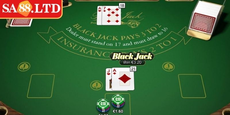 Hành động được sử dụng trong Blackjack SA88 online