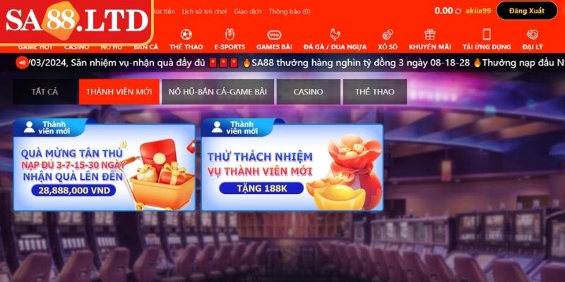 Khám phá đặc quyền khi đăng nhập SA88