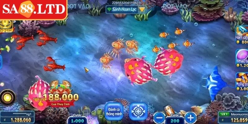 Game Bắn Cá Ăn Tiền SA88 Với Trải Nghiệm Thực Tế Và Hiệu Quả 3 Kết hợp khóa mục tiêu