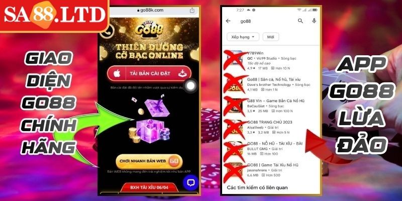 Go88 Bị Giả Mạo - Cách Nhận Biết Nhanh Để Tránh Nhầm Lẫn 2 Đường link truy cập lạ